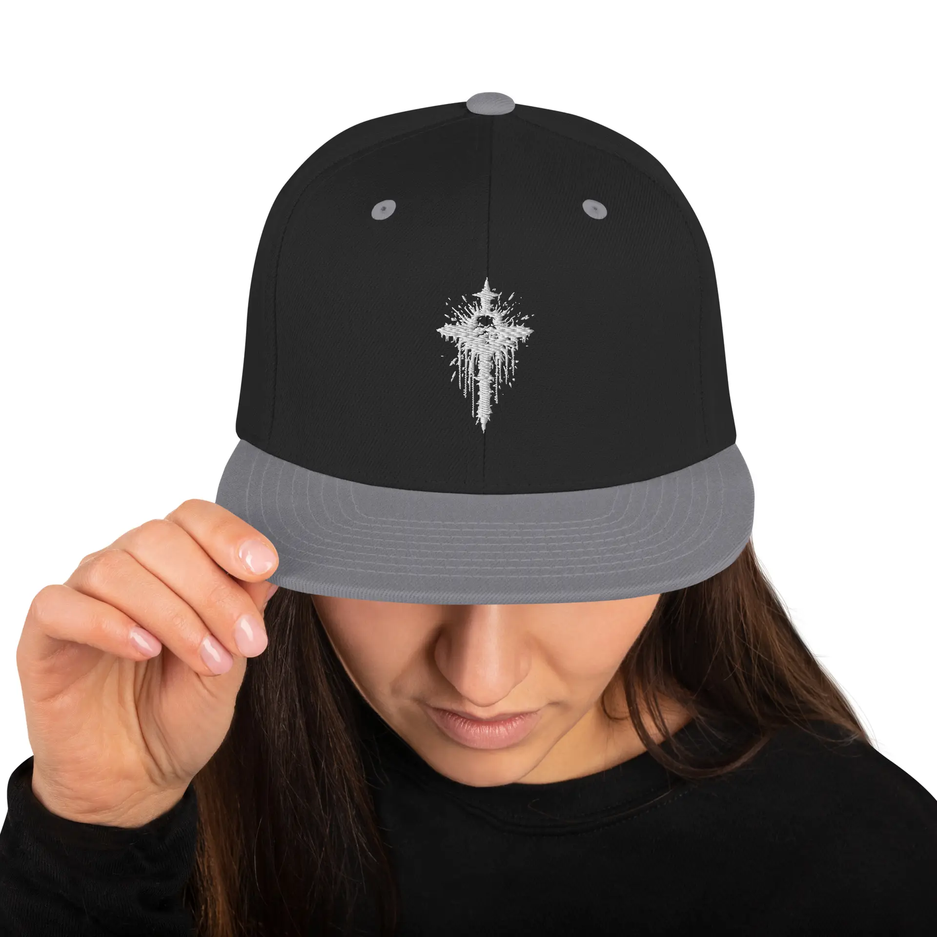 White Cross Logo Snapback Hat - Heavy Christian Music